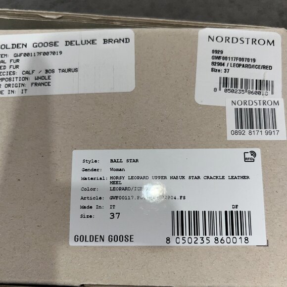 GOLDEN GOOSE LIMITED EDITION 486/600 LEOPARD PONY HAIR BALL STAR SNEAKERS NEW 37 - Picture 10 of 11